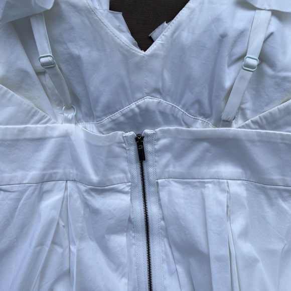 BCBGMAXAZRIA White Ruffle Collar Detail Dress - Picture 5 of 7